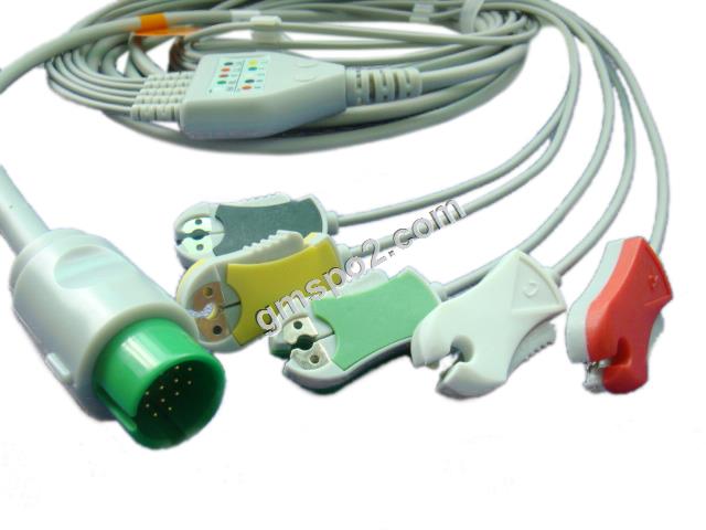 cable de una pieza Spacelab con 5-LEAD iec grabber leadwires-.jpg