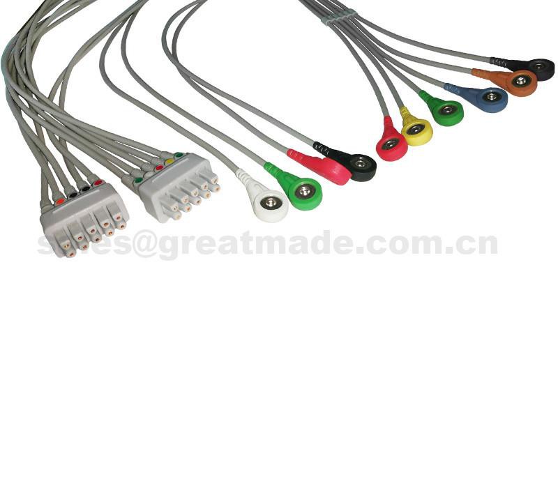 EC004BI GE MAC500.1200 Juego de cables multi-LiNK, Snap, IEC EC004BI GE MAC500.1200 Multi-LiNK Leadwire set , Snap ,IEC