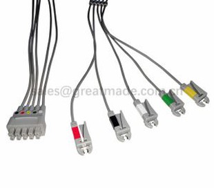 Compatible GE 414556-003 Juego de cables de conexión múltiple, 5 cables, IEC, Grabber
