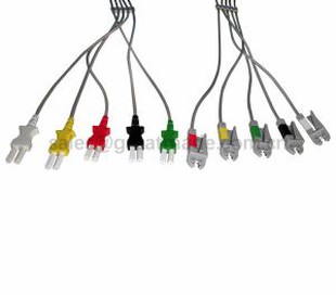 Conjuntos de cables de alambres Spacelab Tru-Link compatibles, 5 cables, Grabber, IEC, 24in y 2PIN