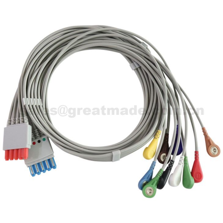 Cable de ECG de 10 derivaciones compatible con HP / Philips 78352C, 78354C