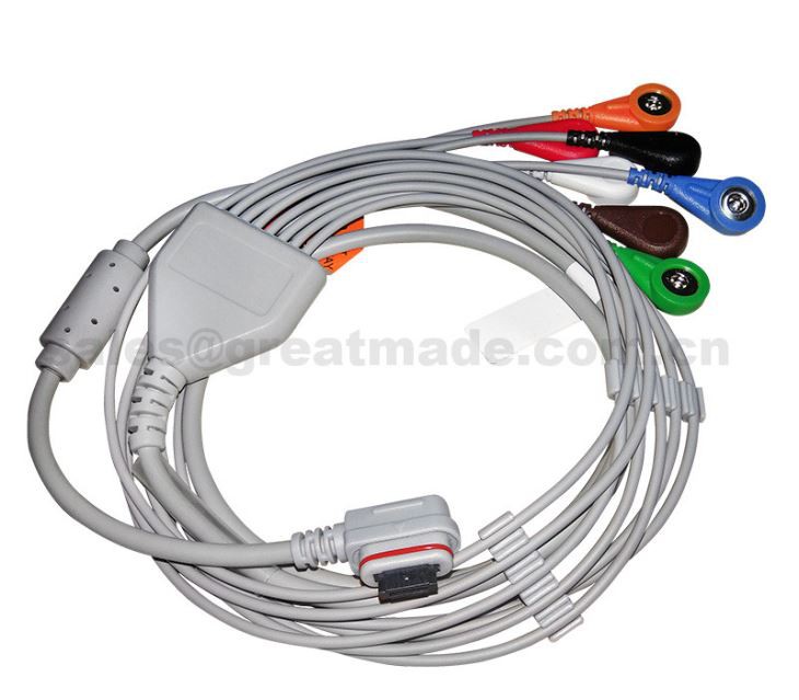 2008594-004 Ge Seer Light Holter Cable de paciente / conductores, 3 canales (7-Ld), Aha