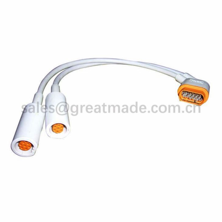 Cable adaptador Drager / Siemens compatible con IBP, 16PIN-> Conector redondo 7PIN