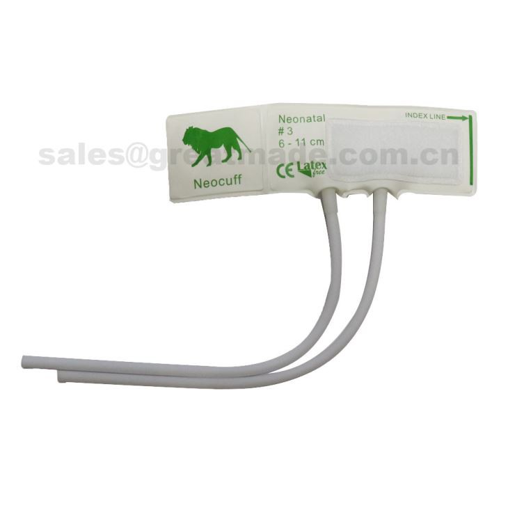 Cuchillo desechable Nibp n. ° 3, 6 cm circunferencia del brazo, blanco con tubo verde, doble