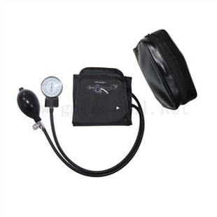 Manguito de presión arterial manual para adultos, manguito de doble tubo con manómetro y bombilla de inflado, con bolsa de porket.