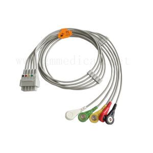 Juego de cables múltiples GE Marquette, 5 derivaciones, broches de presión, IEC, 29 pulgadas (76 cm) y VS 2PIN