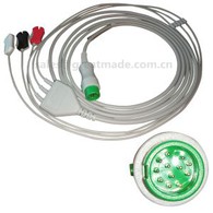 Cable de ECG de una pieza de Mindray de 12 pines con cables conductores, 3 conductores, 5ld, complemento