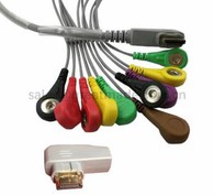 Nuevo compatible con cable Holter DMS300-4A de una pieza, 10 cables, cable Holter dinámico de 24 horas, 10 cables, extremo a presión Uso de AHA