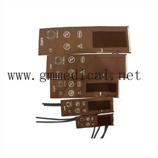 Manguito de presión arterial reutilizable con tubo doble (lactante, pediátrico, adulto pequeño, adulto, adulto grande, MUSLO, sin conectores.