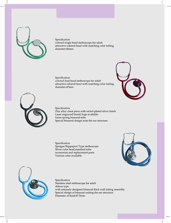 Estetoscopio de doble cabeza de aluminio anodizado profesional con estetoscopio anti-cabeza